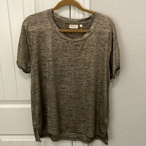 Deletta Gold Textured Knit Top